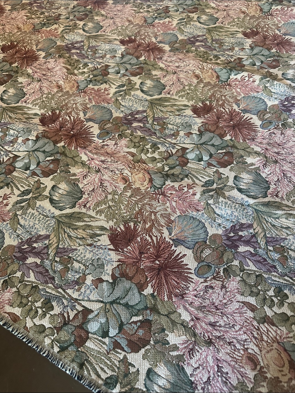 Heavyweight woven jacquard tapestry upholstery fabric approximately 72”x55”
